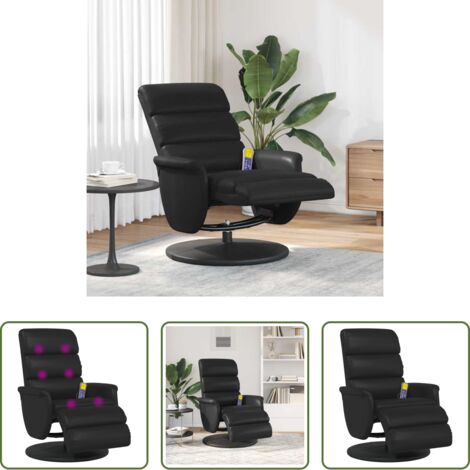vidaXL Silla de masaje giratoria -  Silla de masajes reclinable Negro 71 x 98 x 106 cm
