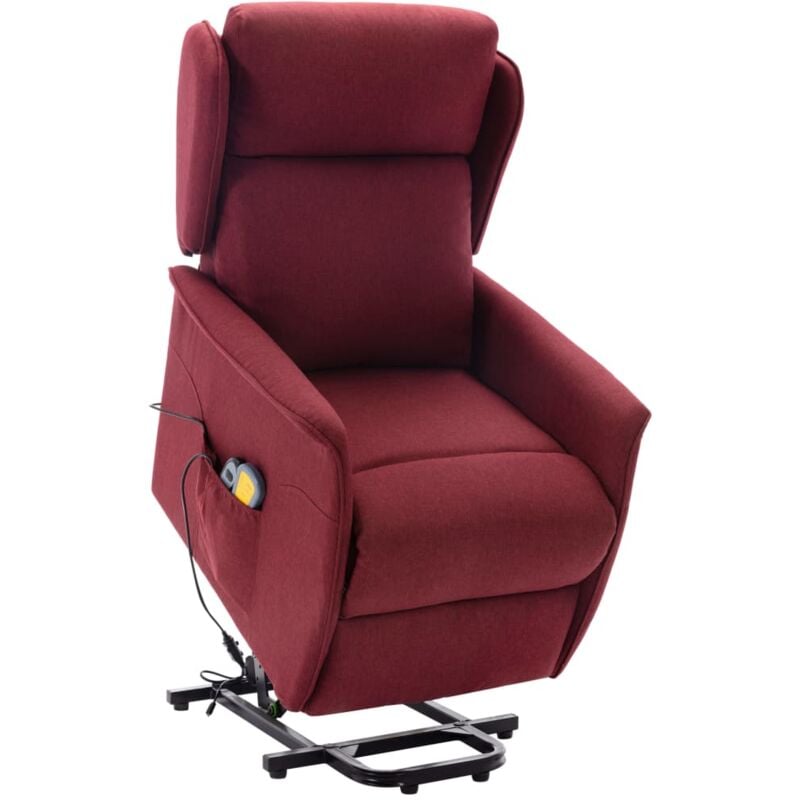 

Sillón de Masaje Reclinable de Pie de Tela Rojo Tinto - Rojo - Vidaxl
