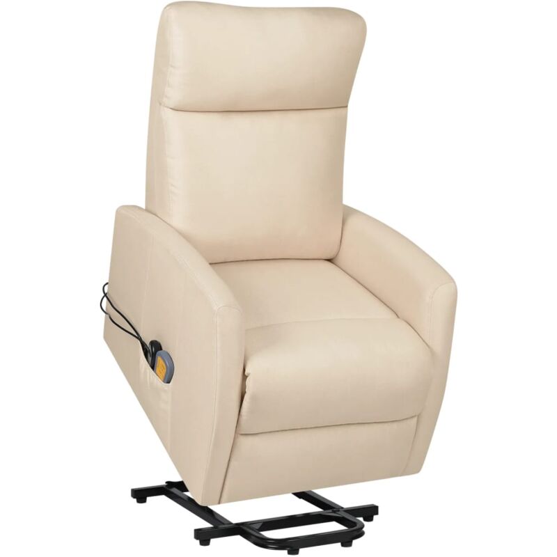 

Silla de masaje reclinable de pie de tela crema - Crema - Vidaxl