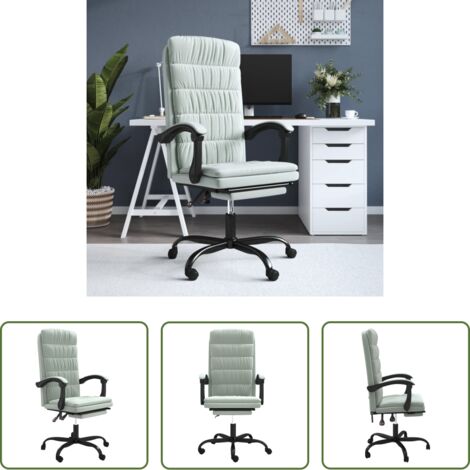 vidaXL Silla de oficina con respaldo ajustable -  Silla de oficina reclinable de terciopelo gris claro