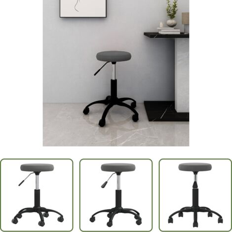 vidaXL Silla de oficina con ruedas -  Silla de oficina giratoria de terciopelo gris oscuro