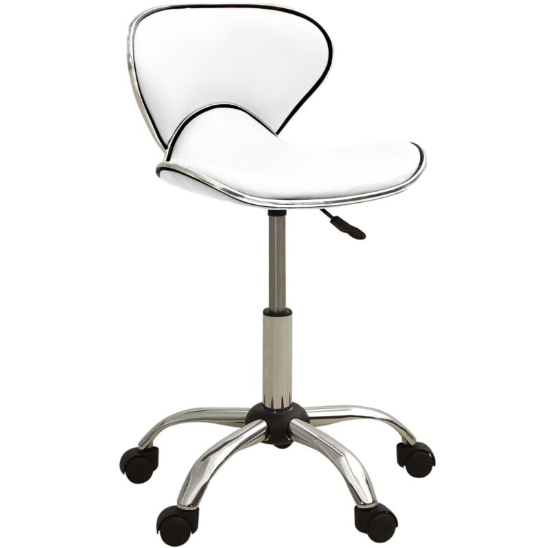 

Silla de oficina de cuero sintético blanco - Blanco - Vidaxl
