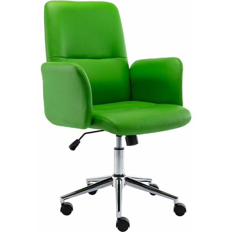 

vidaXL Silla de oficina de cuero sintético verde - Verde