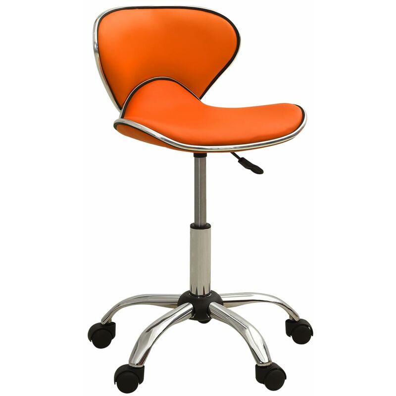 

vidaXL Silla de oficina de cuero sintético naranja - Naranja
