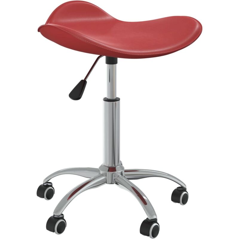 

Silla de oficina de cuero sintético rojo vino tinto - Rojo - Vidaxl