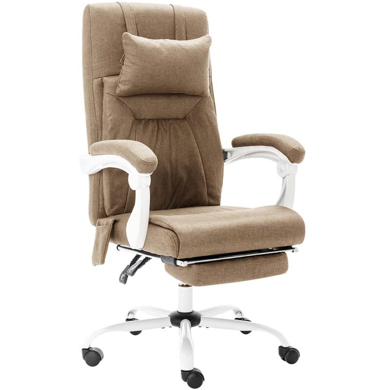 

vidaXL Silla de oficina de masaje de tela gris taupé - Gris Topo