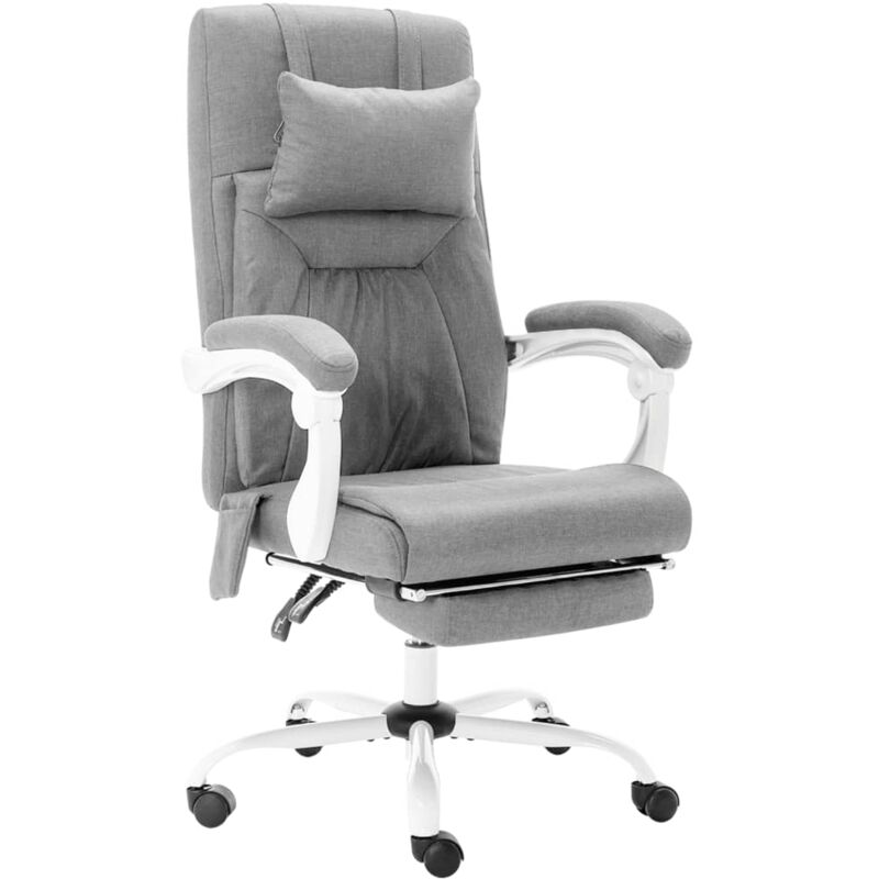 

vidaXL Silla de oficina de masaje de tela gris - Gris