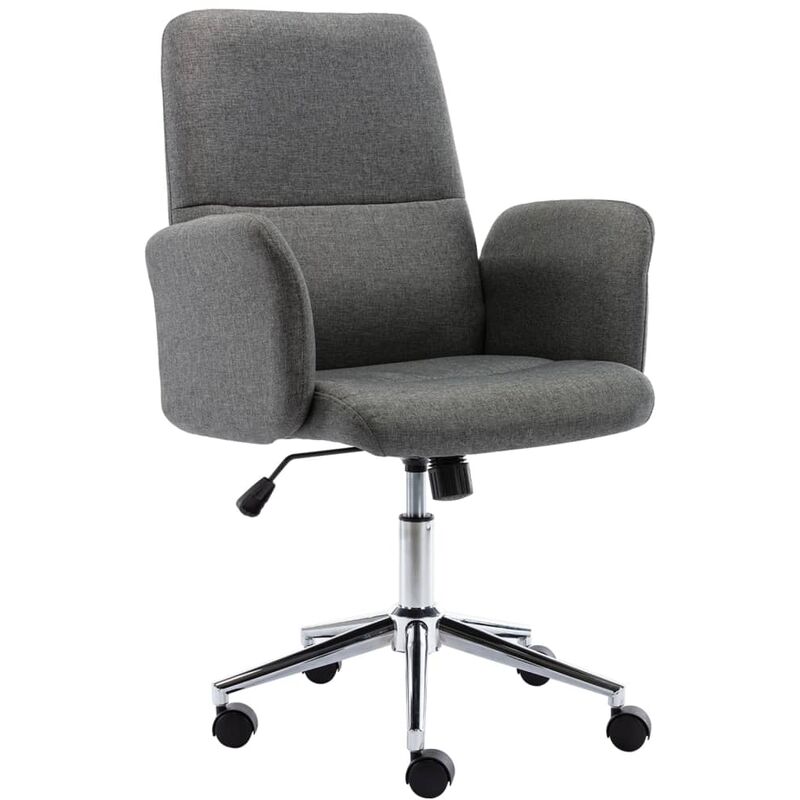 

vidaXL Silla de oficina de tela gris oscuro - Gris