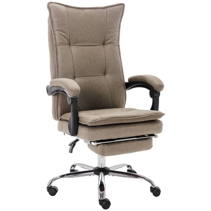 

vidaXL Silla de oficina de tela gris taupé - Gris Topo