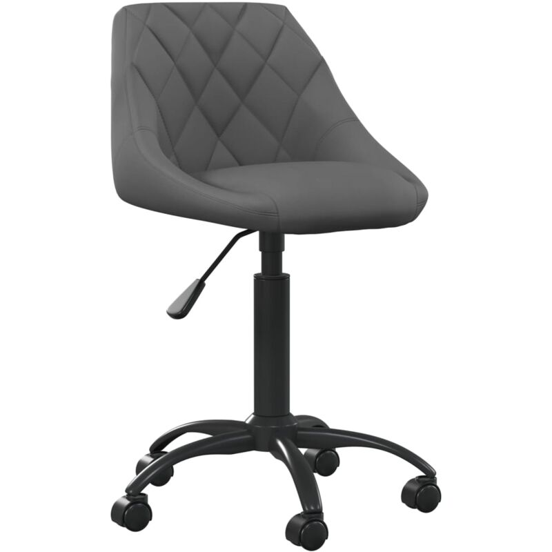 

vidaXL Silla de oficina de terciopelo gris oscuro - Gris
