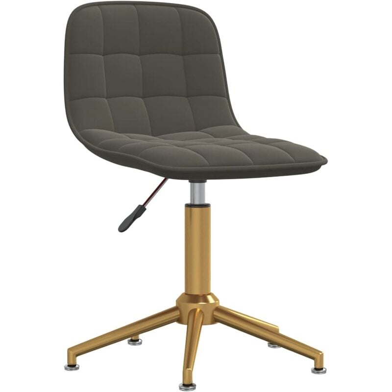 

vidaXL Silla de oficina de terciopelo gris oscuro - Gris