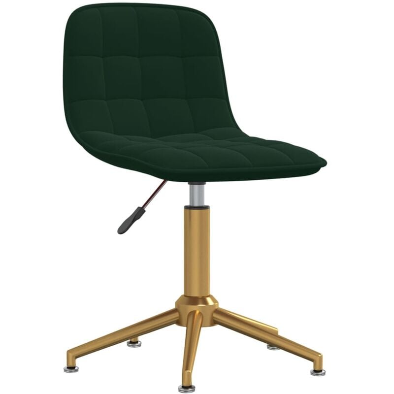 

vidaXL Silla de oficina de terciopelo verde oscuro - Verde