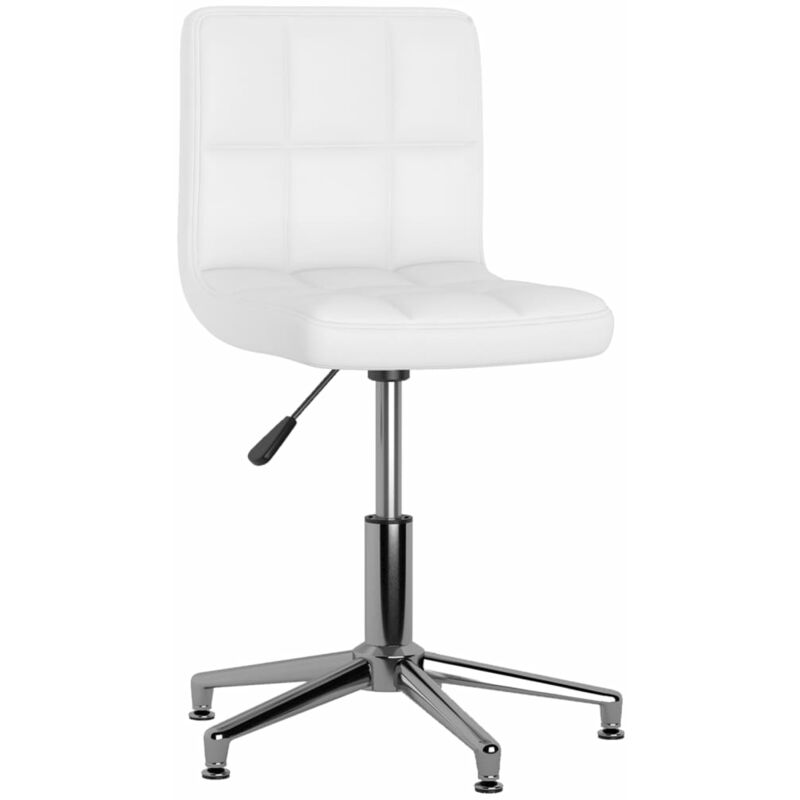 

Silla de oficina giratoria de cuero sintético blanco - Blanco - Vidaxl