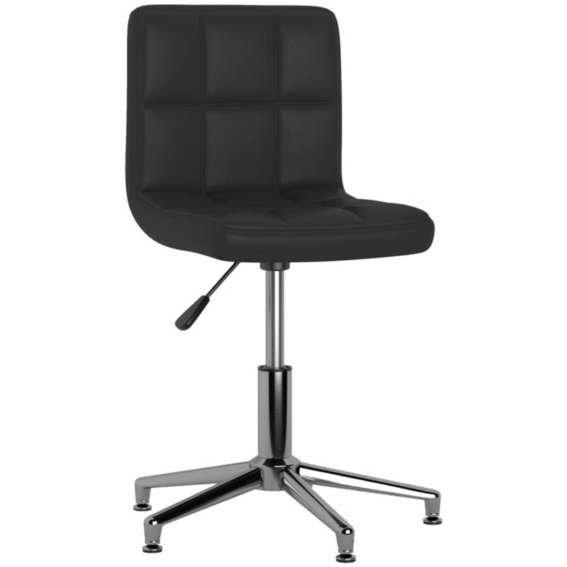 

vidaXL Silla de oficina giratoria de cuero sintético negro - Negro