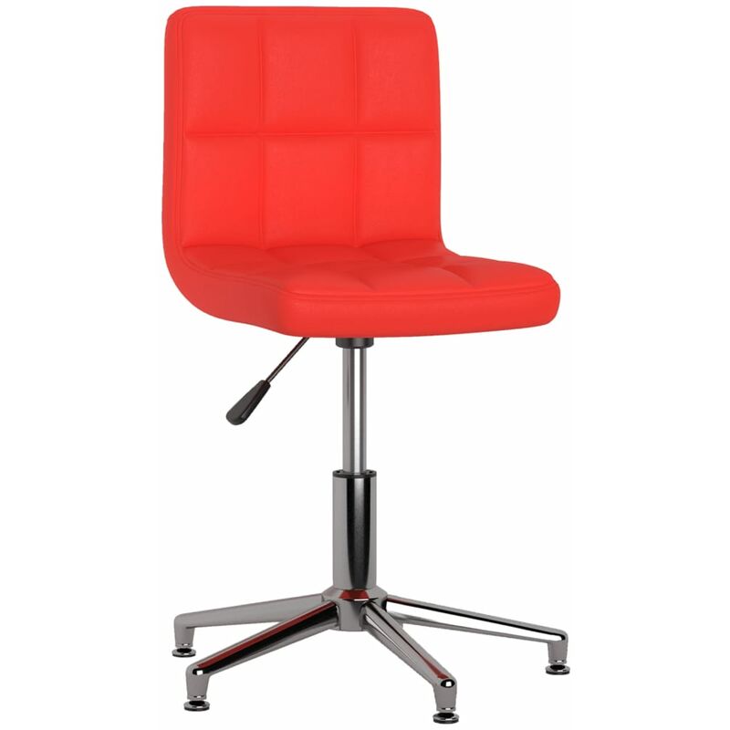 

vidaXL Silla de oficina giratoria de cuero sintético rojo - Rojo