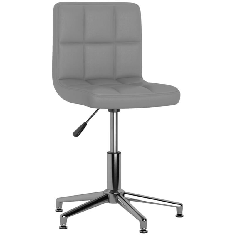 

vidaXL Silla de oficina giratoria de cuero sintético gris - Gris