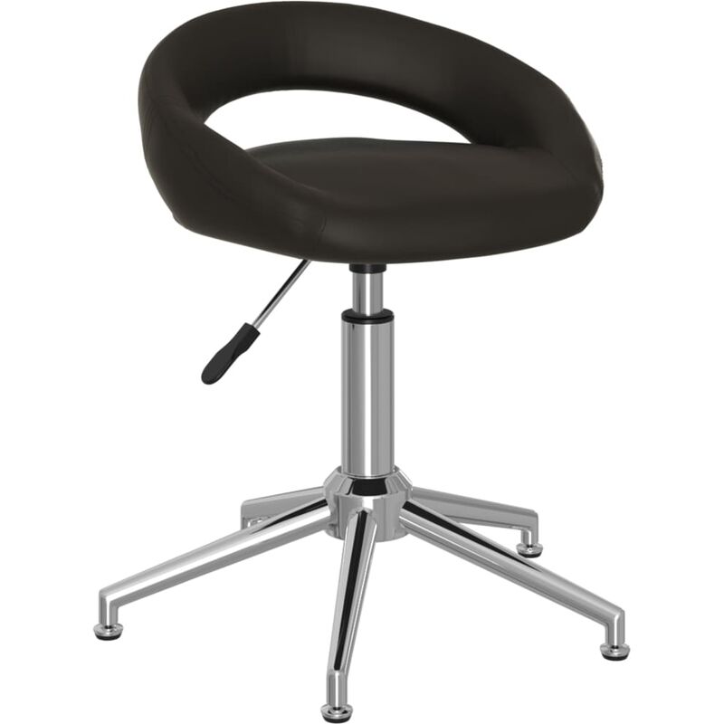 

vidaXL Silla de oficina giratoria de cuero sintético negro - Negro