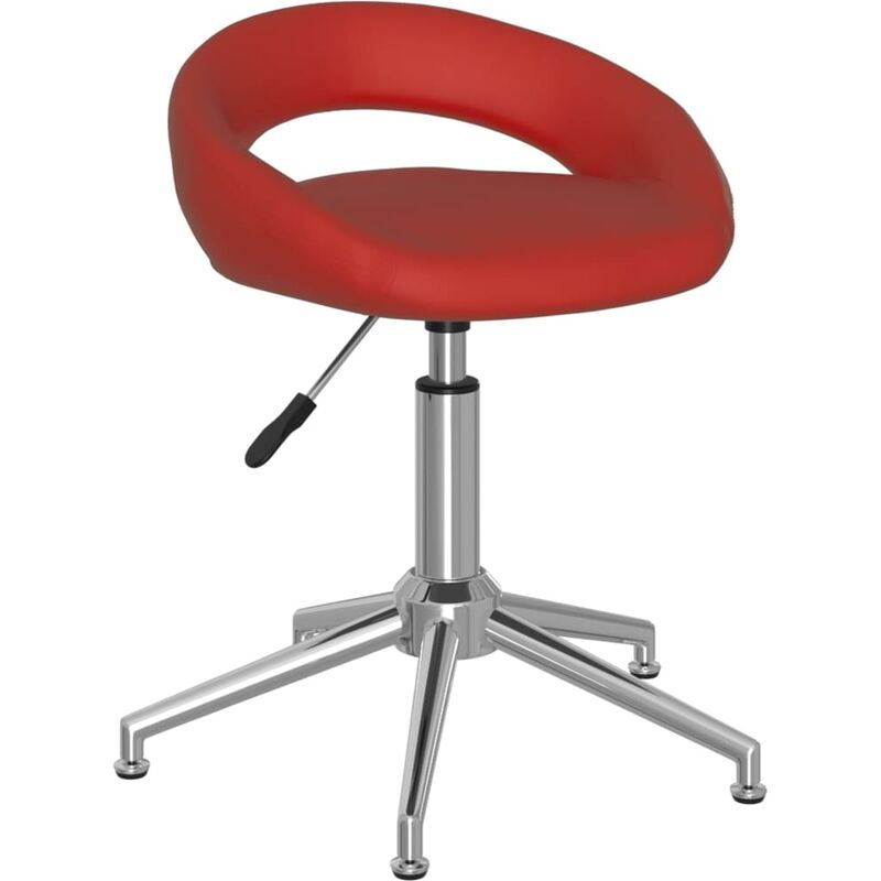 

vidaXL Silla de oficina giratoria de cuero sintético rojo vino tinto - Rojo