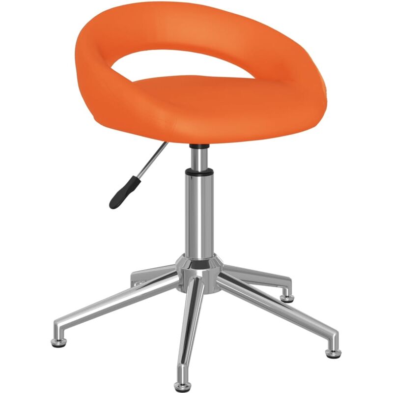 

vidaXL Silla de oficina giratoria de cuero sintético naranja - Naranja