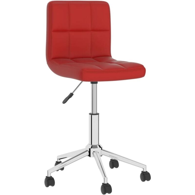 

vidaXL Silla de oficina giratoria de cuero sintético rojo vino tinto - Rojo