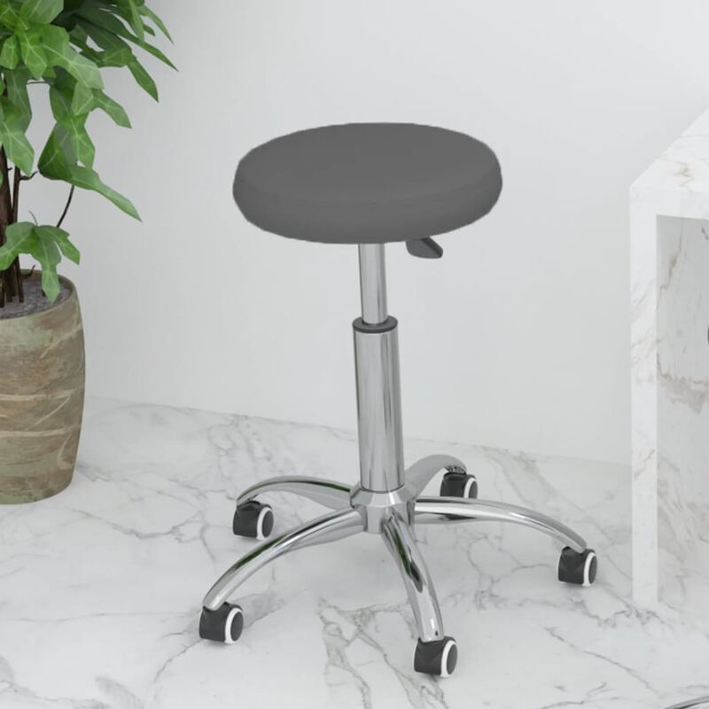 

Vidaxl - Silla de oficina giratoria de cuero sintético gris - Gris
