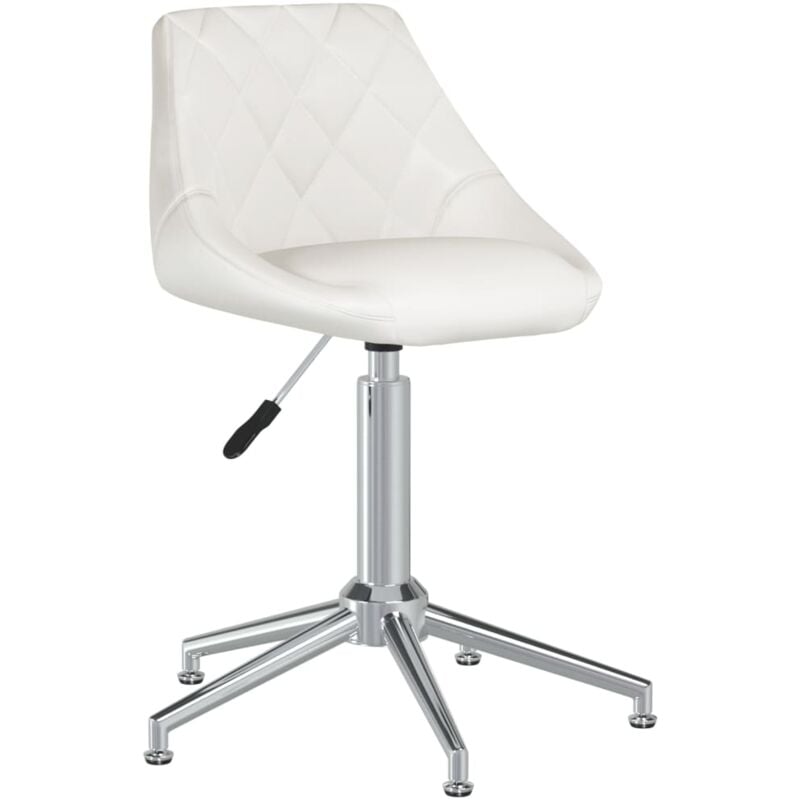 

vidaXL Silla de oficina giratoria de cuero sintético blanco - Blanco