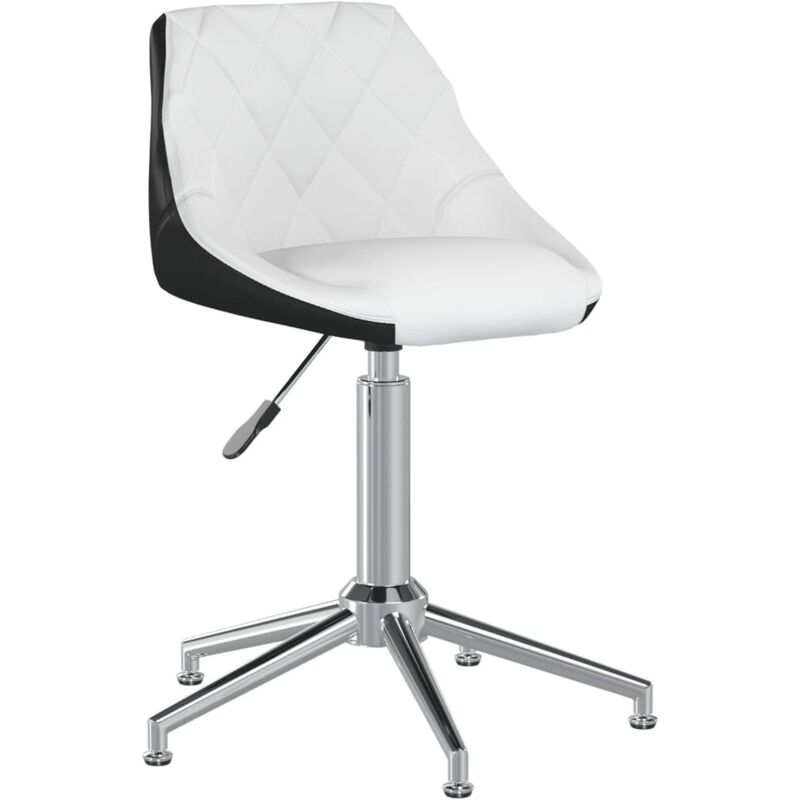 

vidaXL Silla de oficina giratoria de cuero sintético blanco y negro - Multicolor