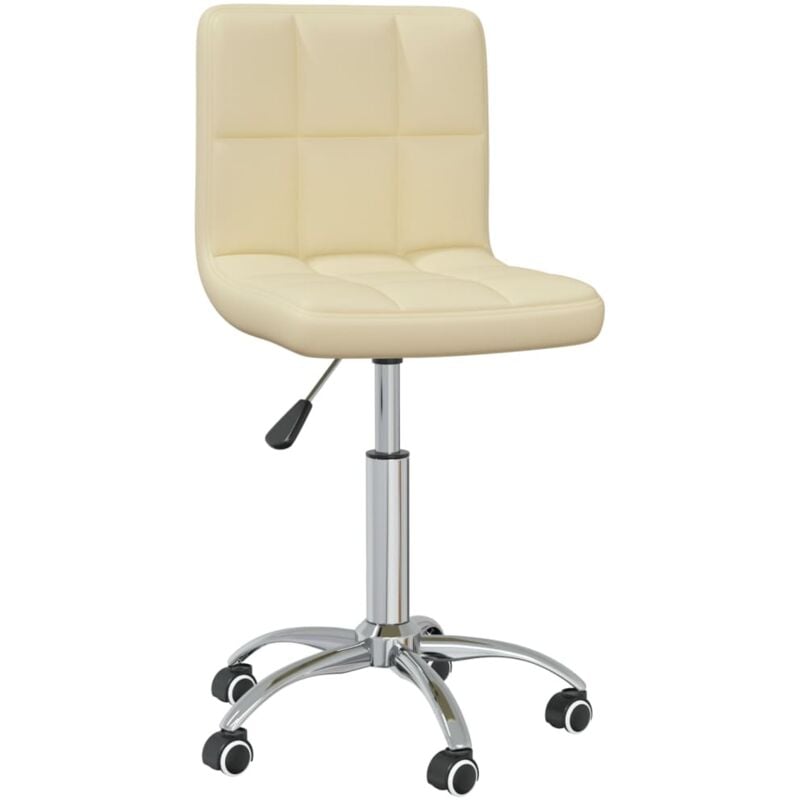 

Silla de oficina giratoria de cuero sintético color crema - Crema - Vidaxl