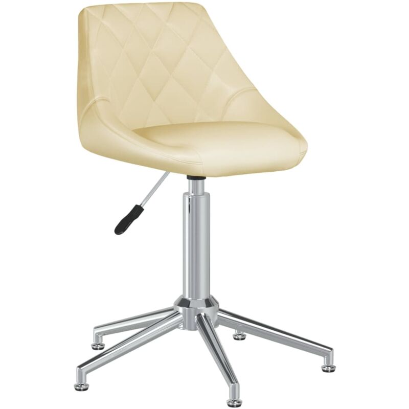 

vidaXL Silla de oficina giratoria de cuero sintético color crema - Crema