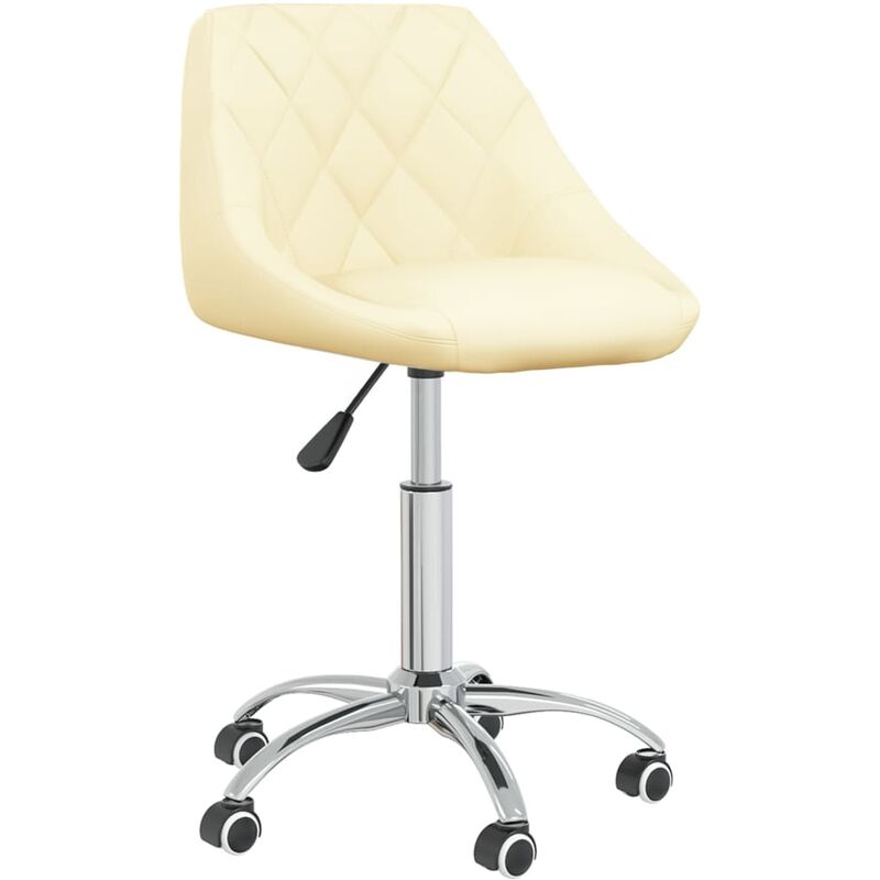 

vidaXL Silla de oficina giratoria de cuero sintético color crema - Crema