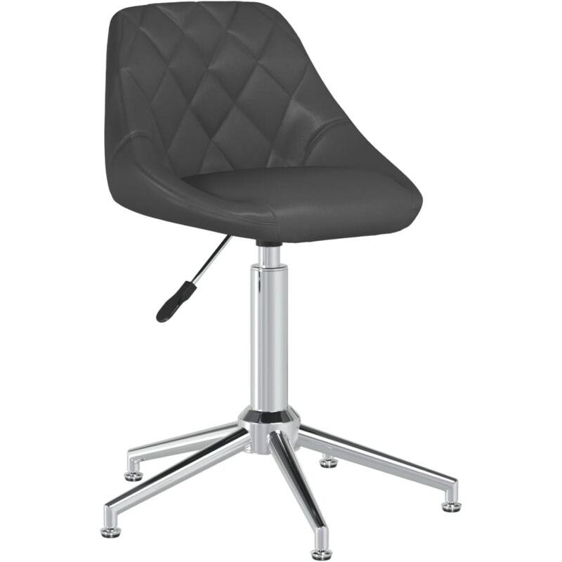 

vidaXL Silla de oficina giratoria de cuero sintético gris - Gris