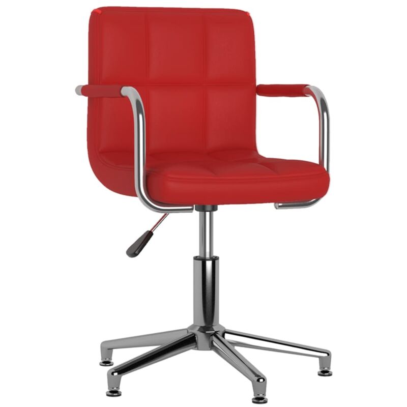 

vidaXL Silla de oficina giratoria de cuero sintético rojo vino tinto - Rojo