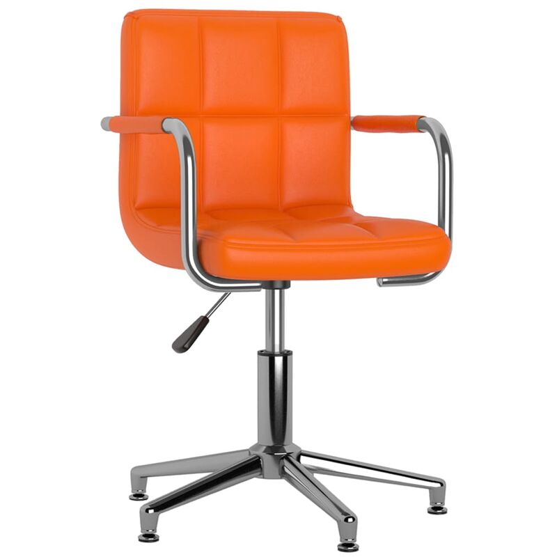 

vidaXL Silla de oficina giratoria de cuero sintético naranja - Naranja