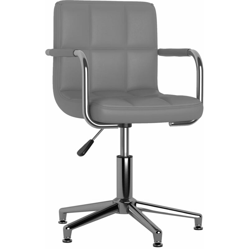 

vidaXL Silla de oficina giratoria de cuero sintético gris - Gris