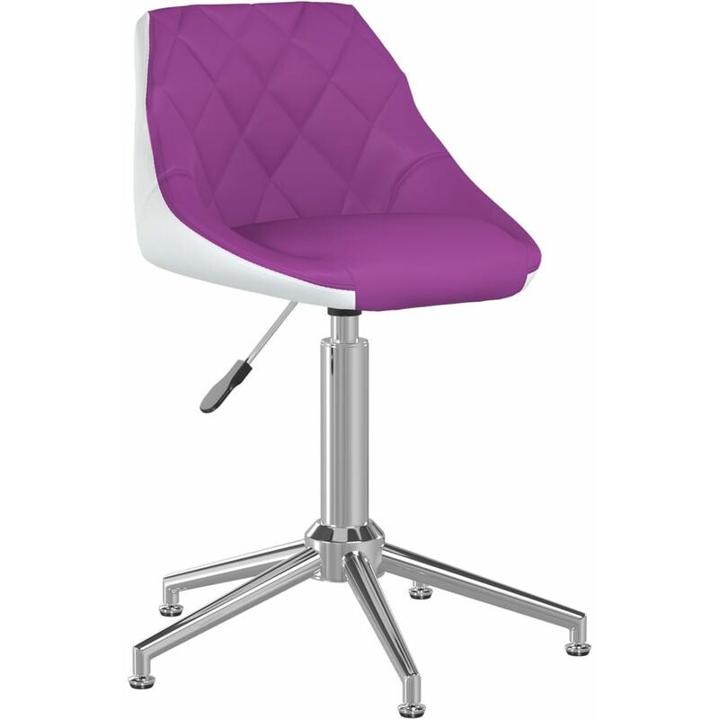 

vidaXL Silla de oficina giratoria de cuero sintético morado y blanco - Multicolor