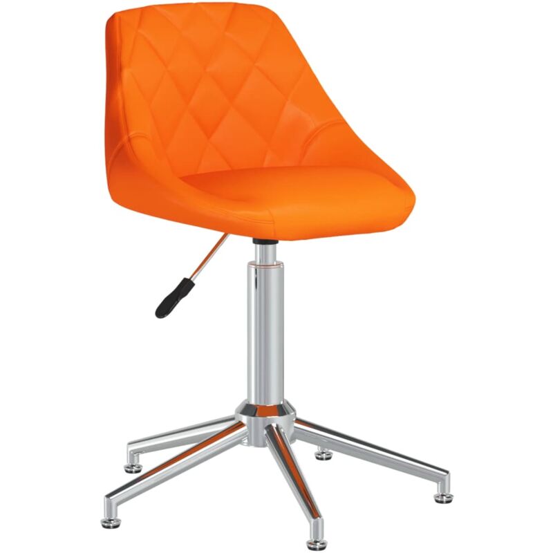 

vidaXL Silla de oficina giratoria de cuero sintético naranja - Naranja