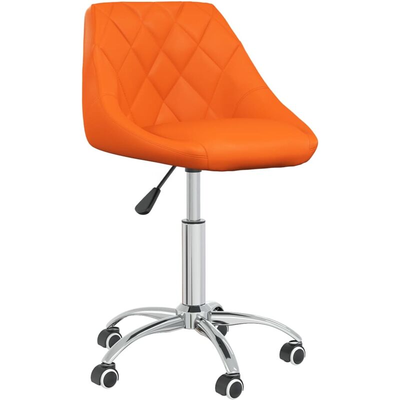 

vidaXL Silla de oficina giratoria de cuero sintético naranja - Naranja