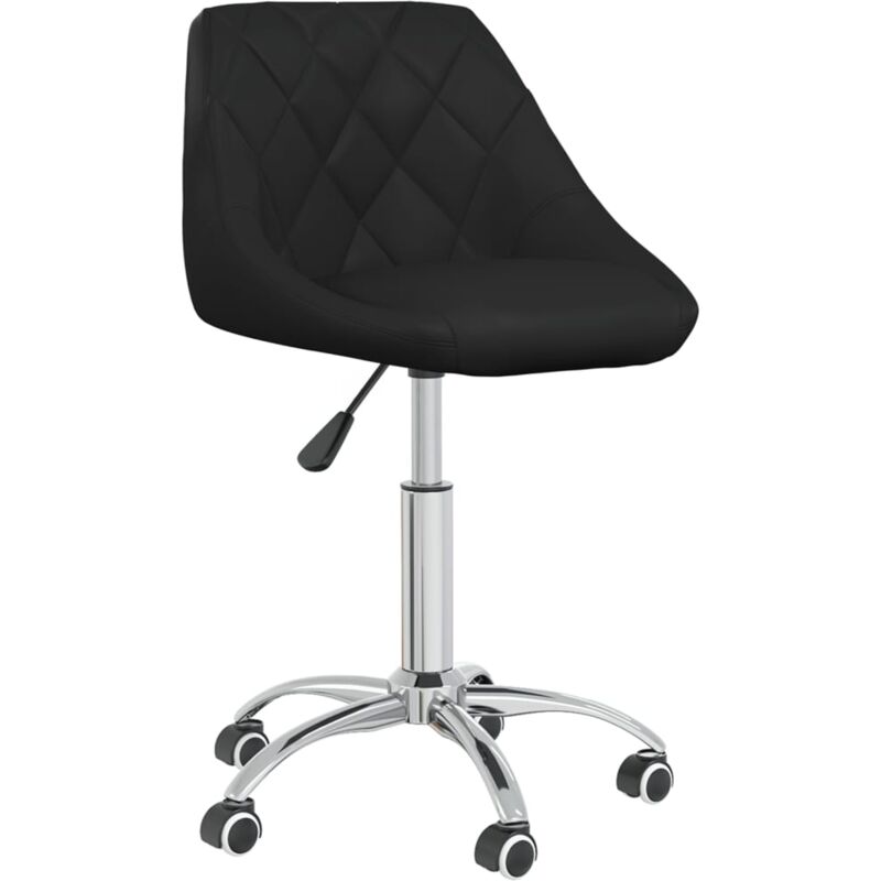 

vidaXL Silla de oficina giratoria de cuero sintético negro - Negro