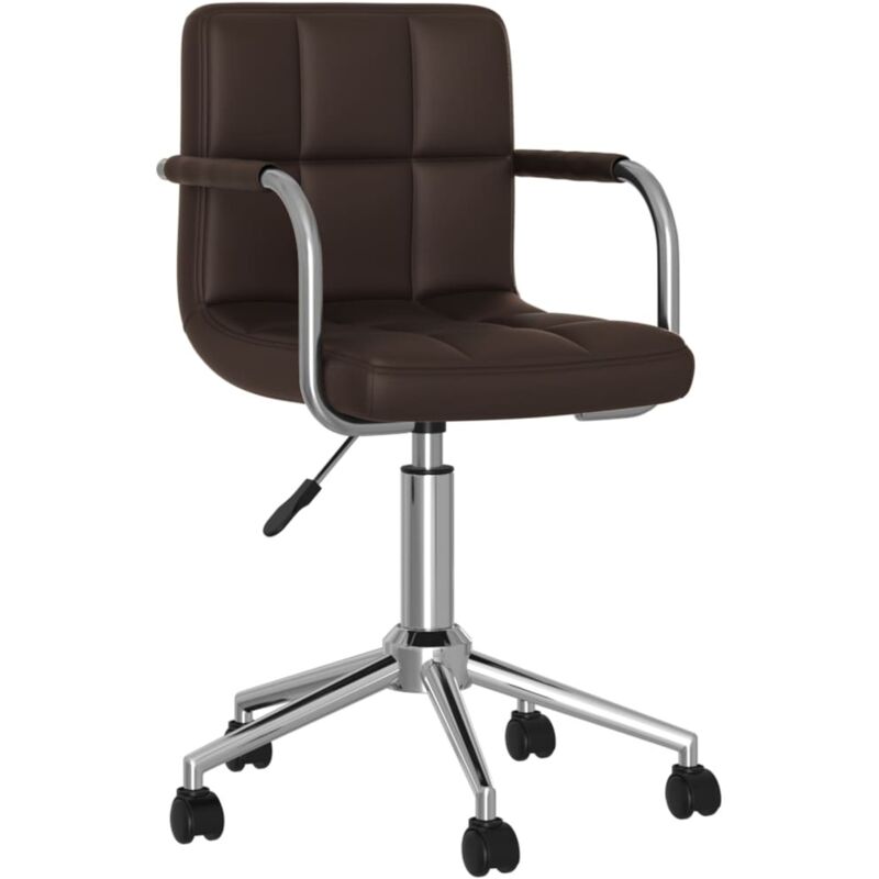 

vidaXL Silla de oficina giratoria de cuero sintético marrón - Marrón