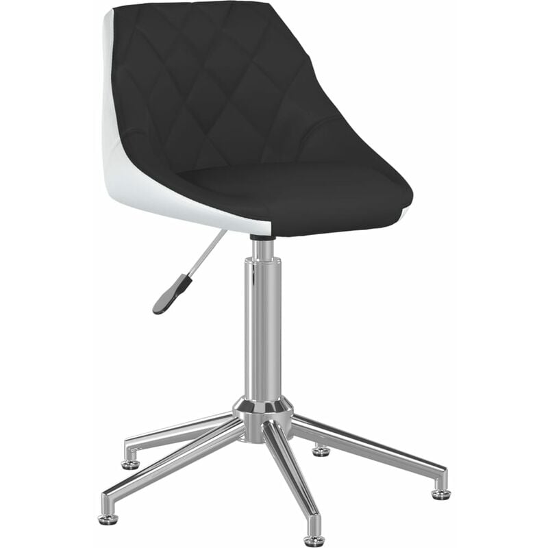 

vidaXL Silla de oficina giratoria de cuero sintético negro y blanco - Multicolor