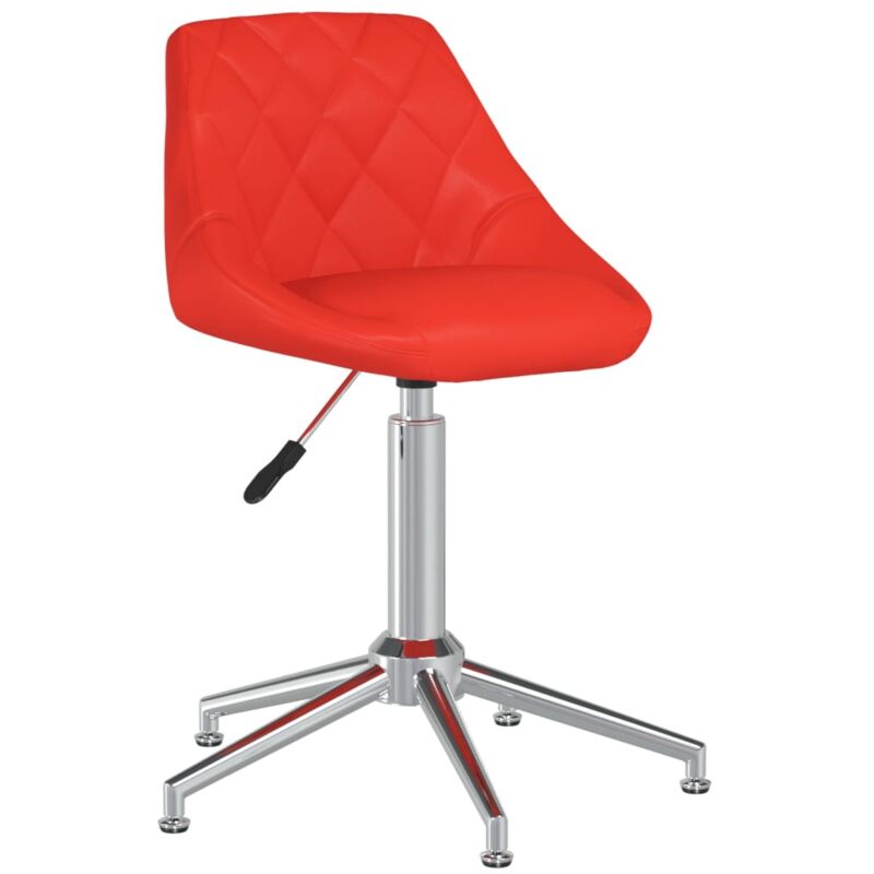 

vidaXL Silla de oficina giratoria de cuero sintético rojo - Rojo