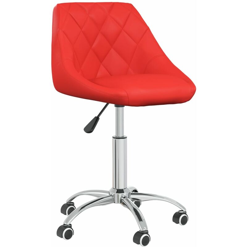 

vidaXL Silla de oficina giratoria de cuero sintético rojo - Rojo
