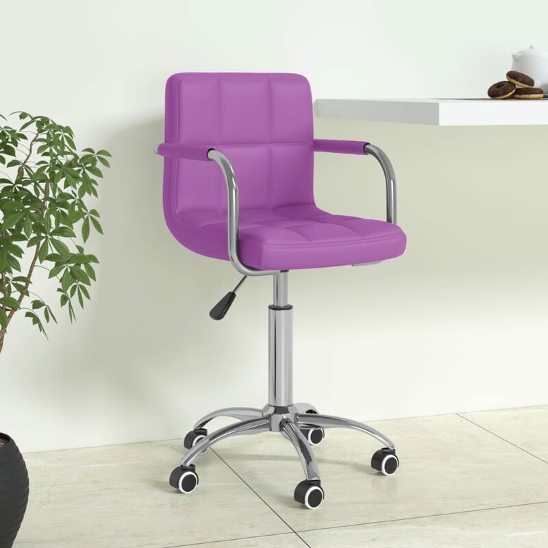 

vidaXL Silla de oficina giratoria de cuero sintético morado - Púrpura