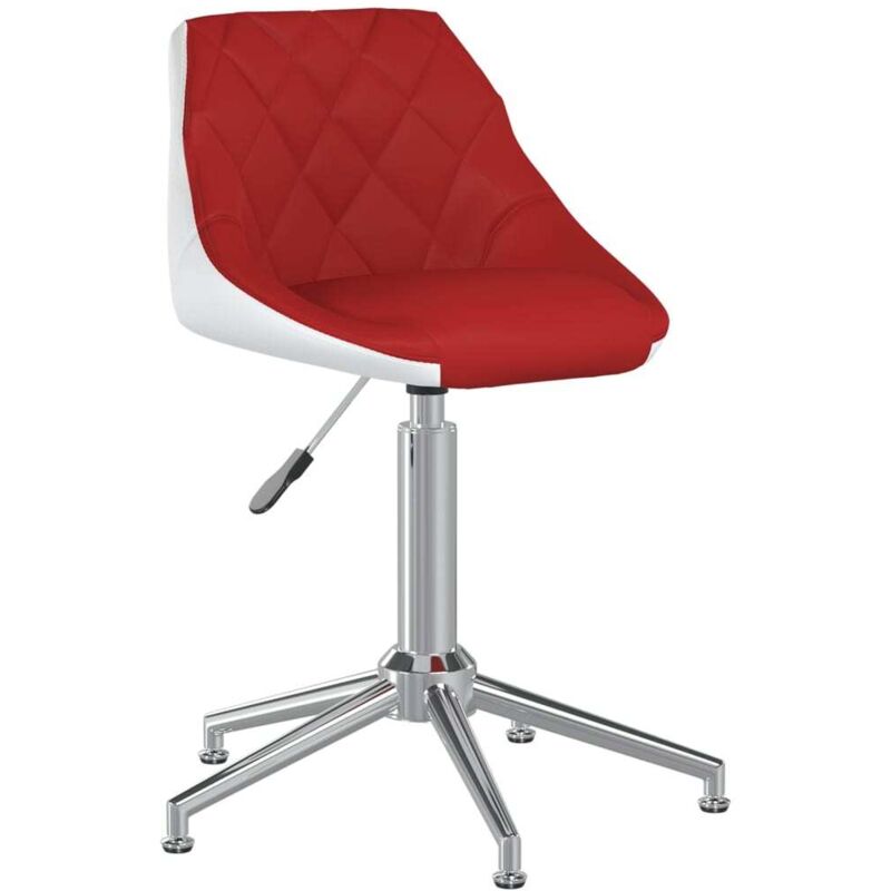 

vidaXL Silla de oficina giratoria de cuero sintético vino tinto y blanco - Multicolor
