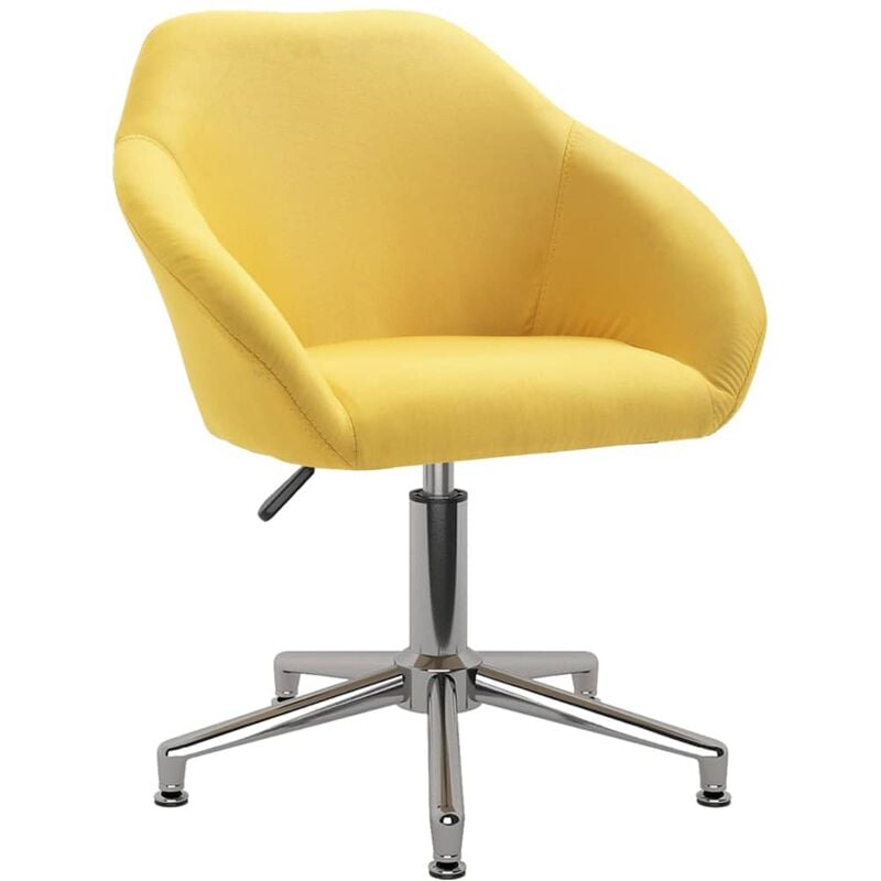 

vidaXL Silla de oficina giratoria de tela amarilla - Amarillo