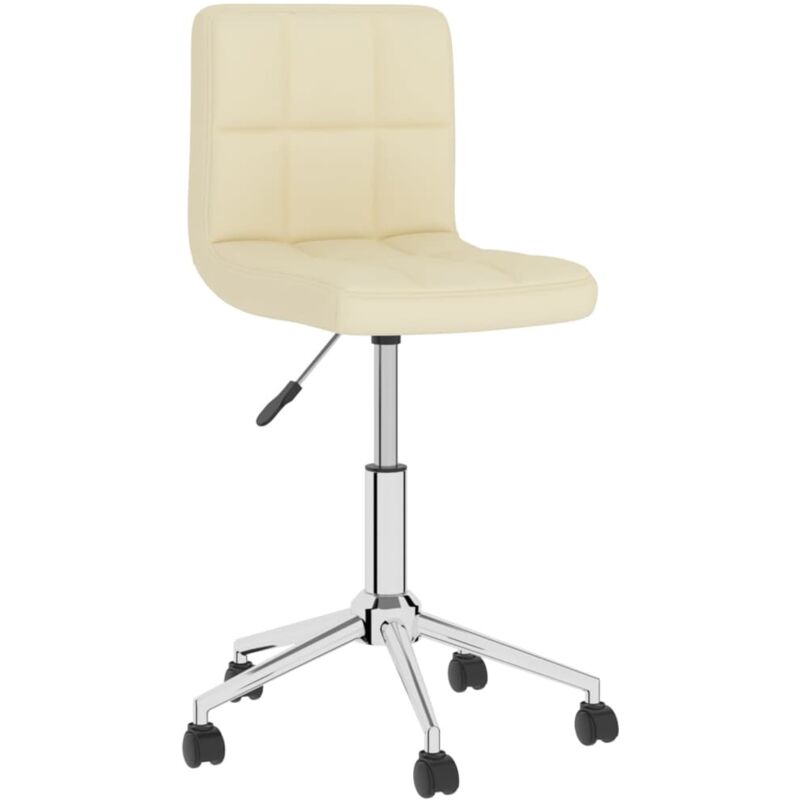 

vidaXL Silla de oficina giratoria de tela color crema - Crema