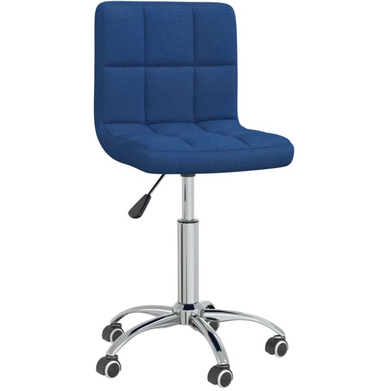 

vidaXL Silla de oficina giratoria de tela azul - Azul