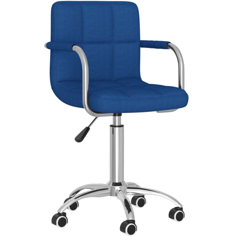 

vidaXL Silla de oficina giratoria de tela azul - Azul