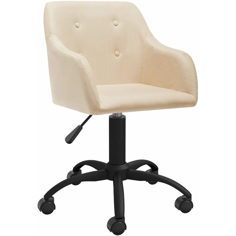 

vidaXL Silla de oficina giratoria de tela color crema - Crema