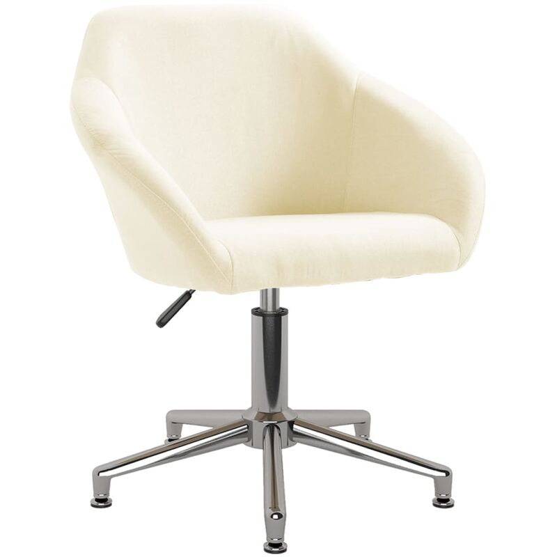 

vidaXL Silla de oficina giratoria de tela color crema - Crema